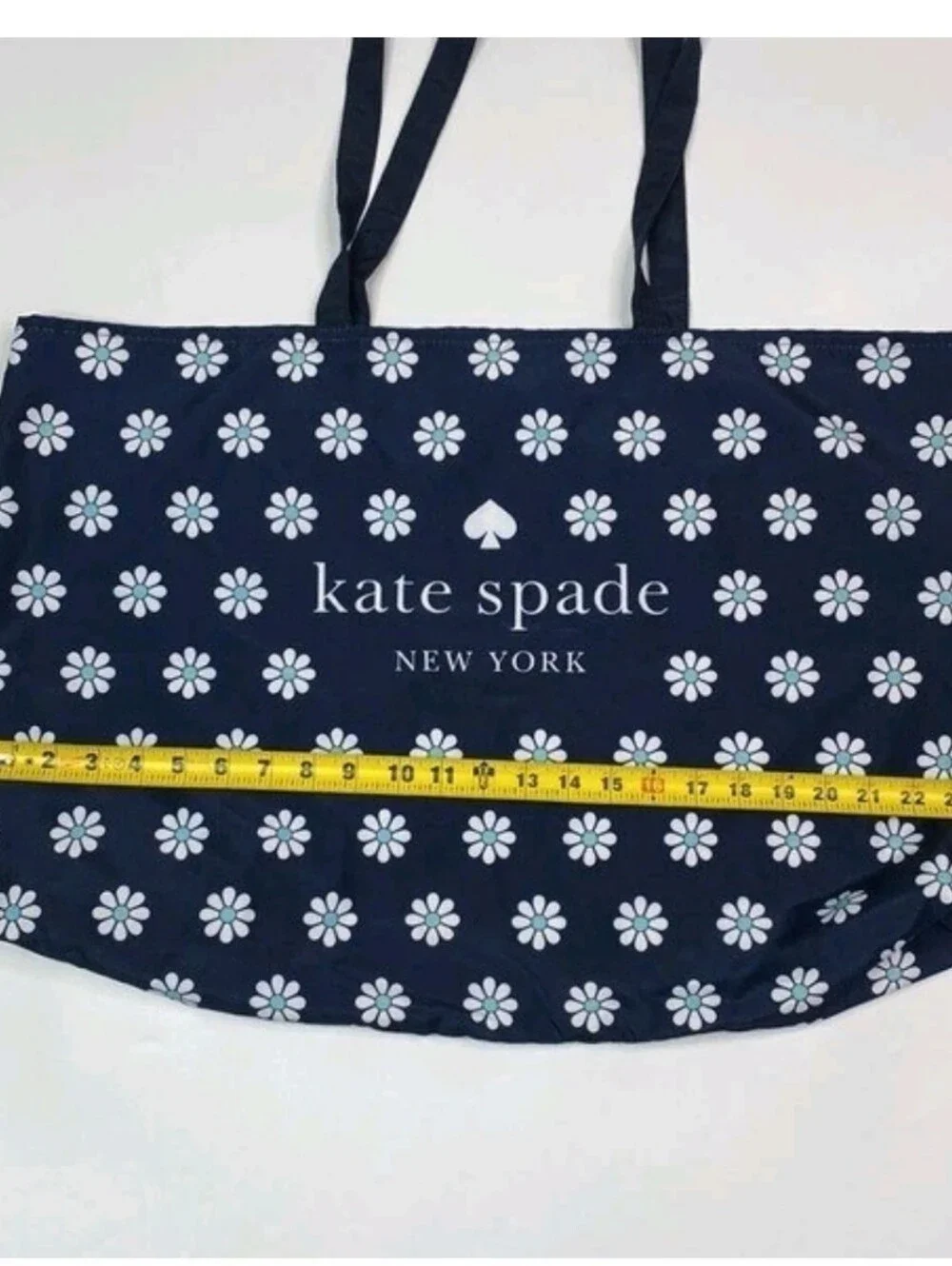 Kate Spade Navy Blue Large Tote Travel Bag With White Daisies